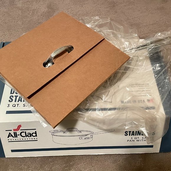 All Clad D3 Stainless 3 Qt Saute Pan w/ Lid - Picture 2 of 5